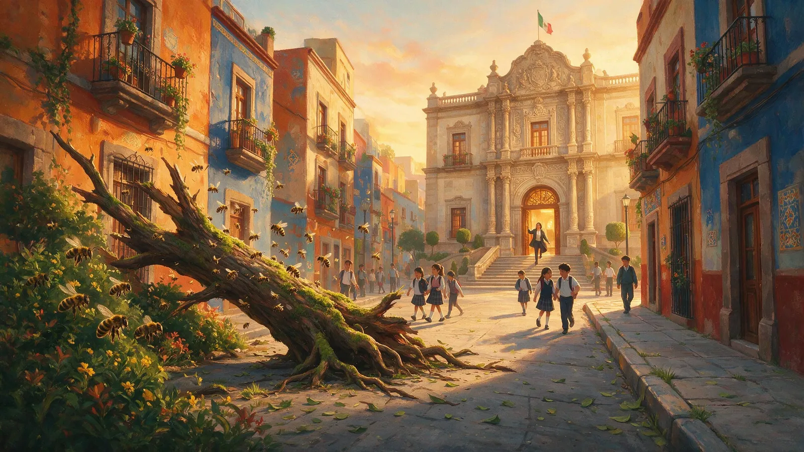 La portada del día: una escena pintada a partir de las piezas de hoy