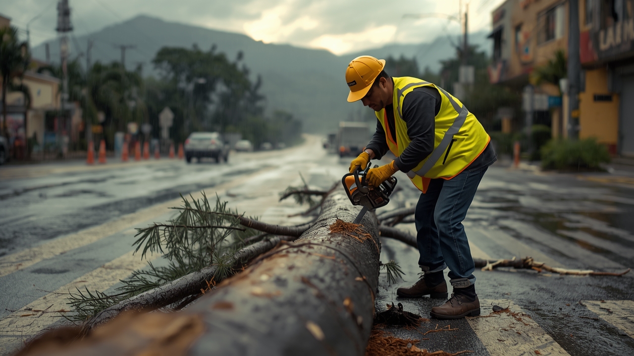 Cerradas las vías de Medellín por árboles caídos