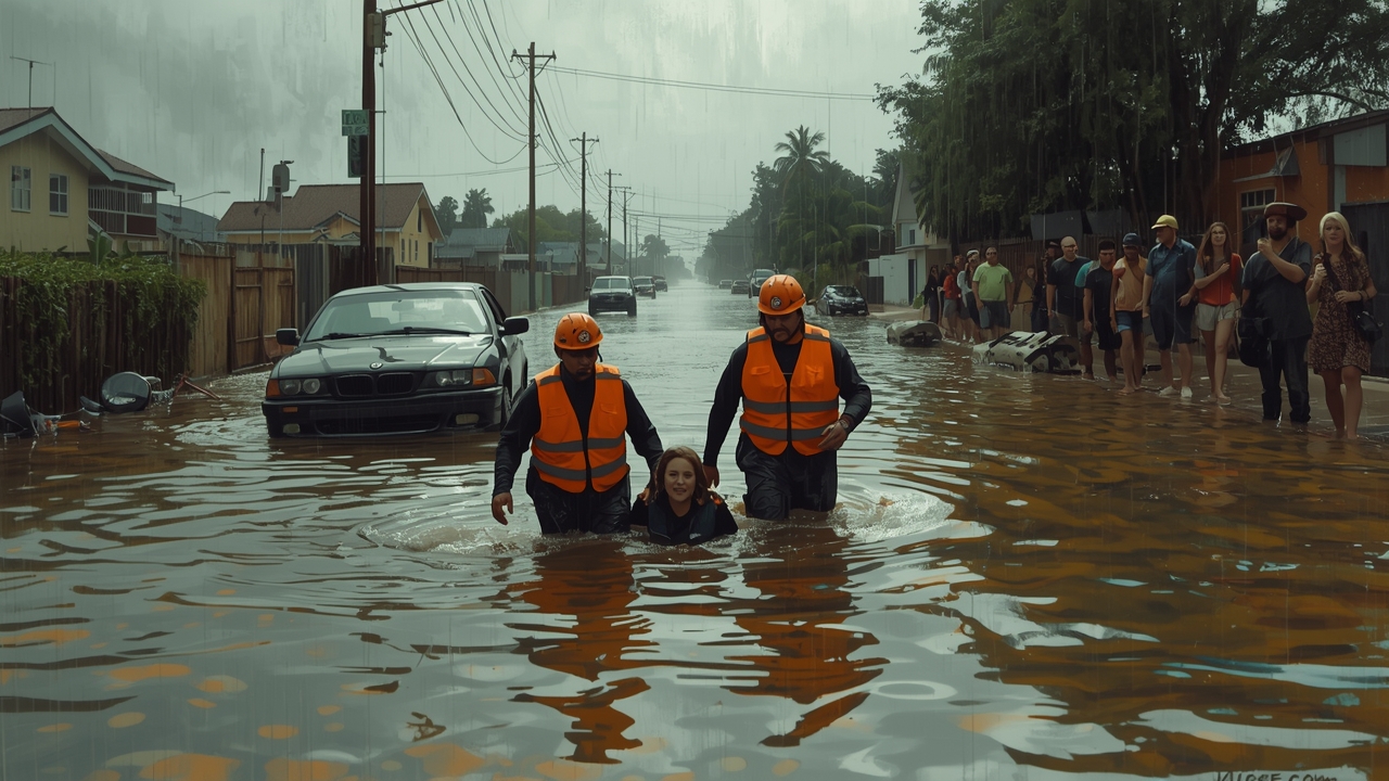 Aguas de inundación atrapan a residentes en Monterrey